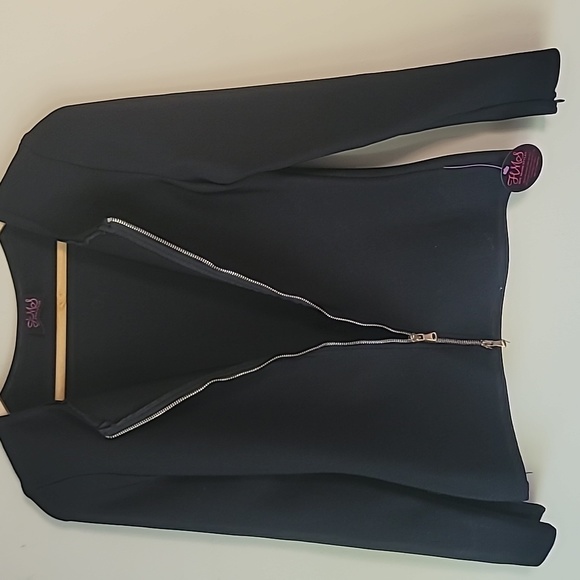 Hot Miami Style Top Exposed Front Zip SZ M - Picture 5 of 8